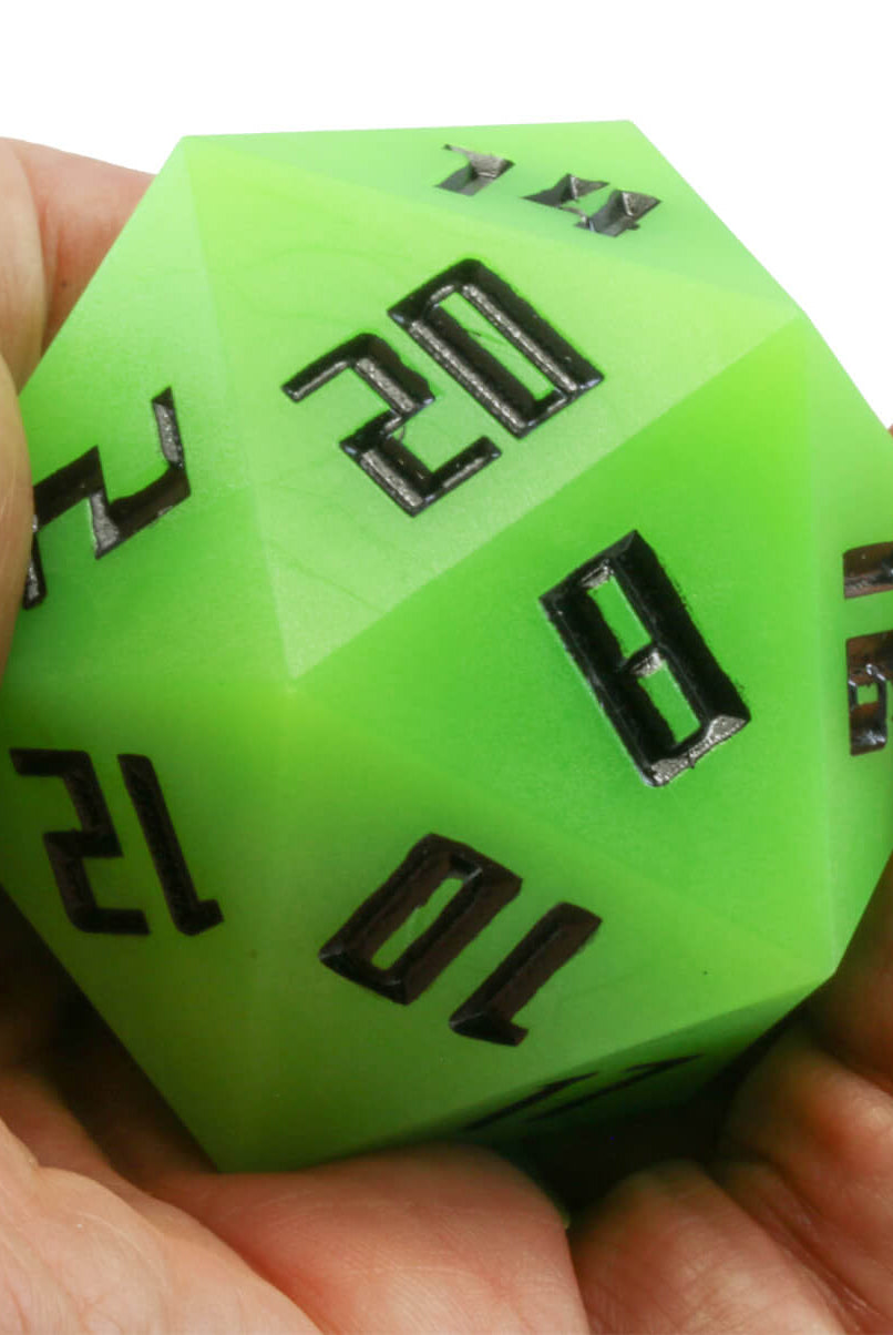 Giant d20 glow in the dark green 2