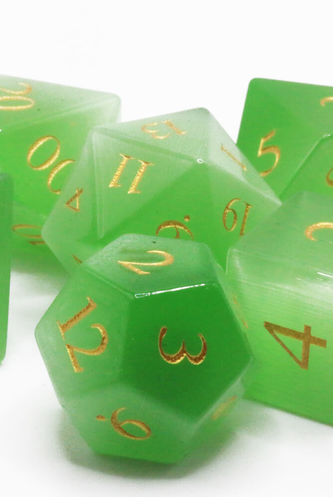Green Cats Eye Dice