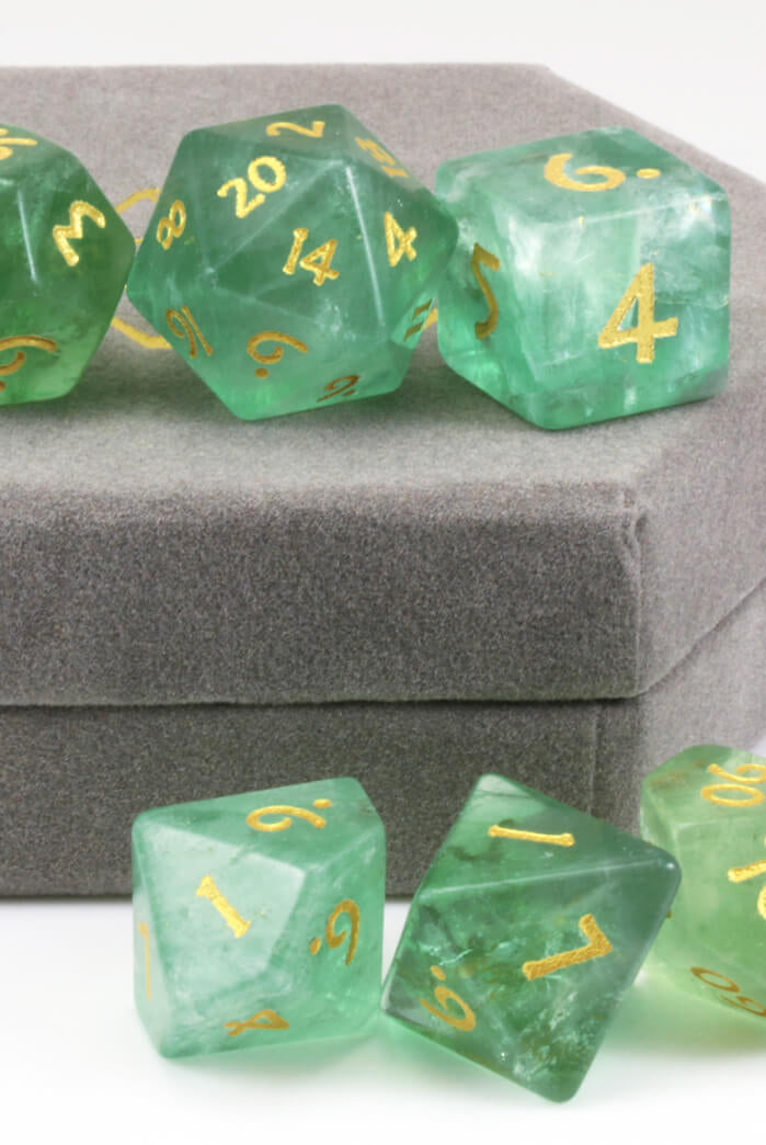 Green Fluorite Dice For DnD 3