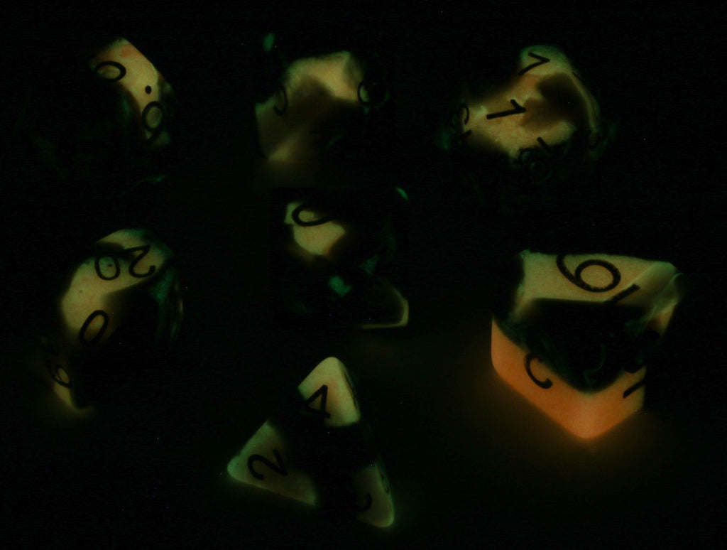 Glow in the dark D&D dice