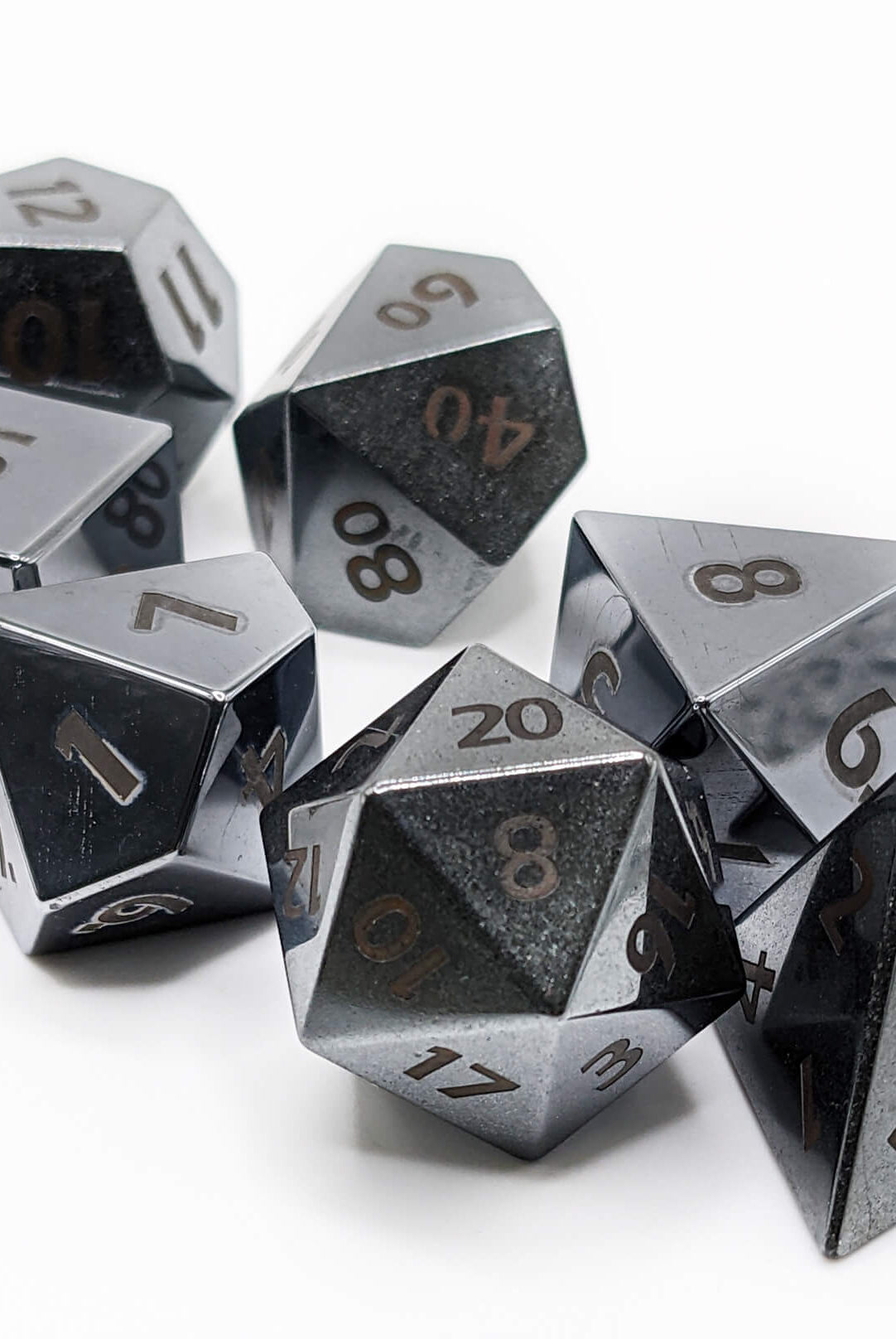 RPG hematite dice set