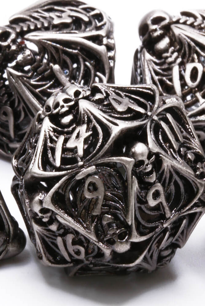 Death Dice Antique Silver