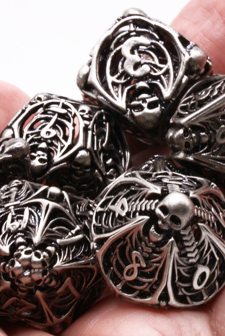 Death DnD Dice Silver