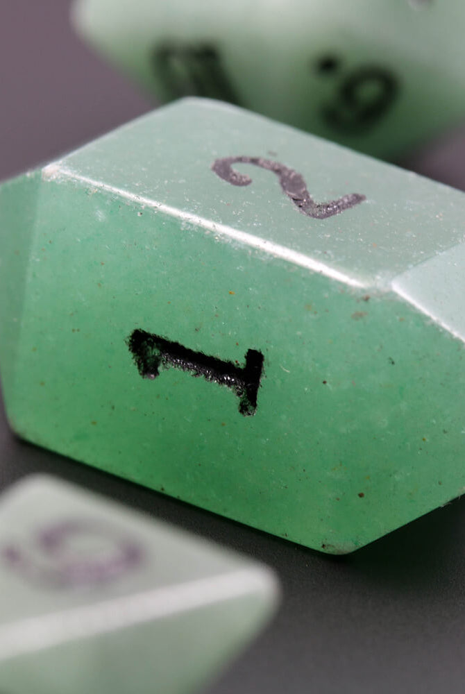 Dwarven Stone Green Adventurine Dice