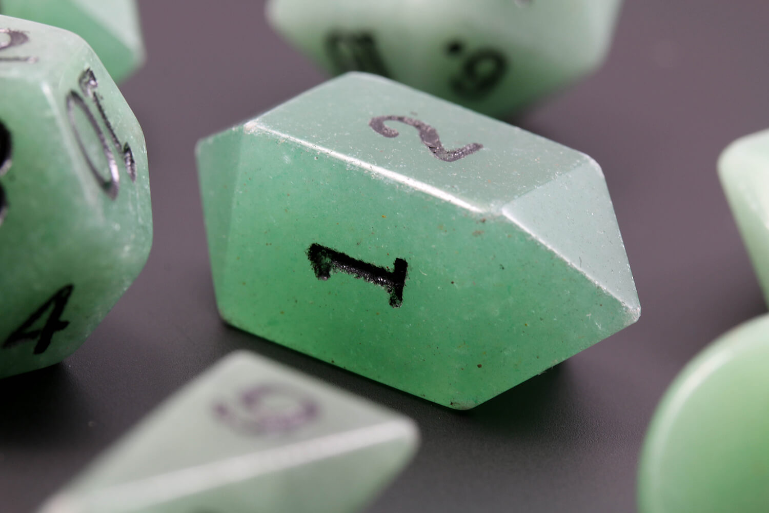 Dwarven Stone Green Adventurine Dice