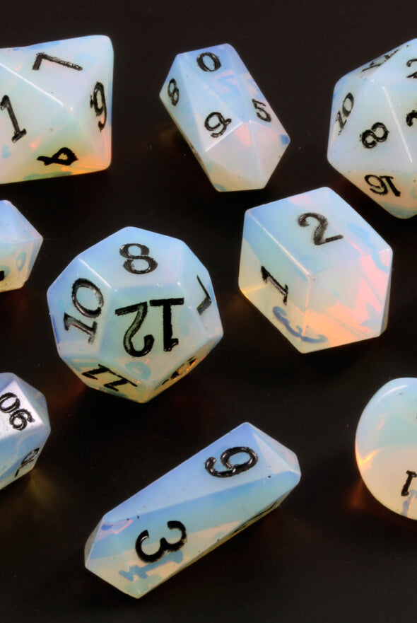 Synthetic Opal D&D Dice
