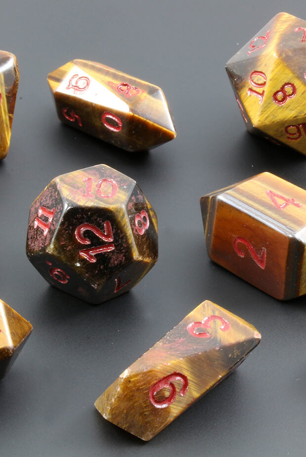 Hybrid Tiger Eye D&D Dice