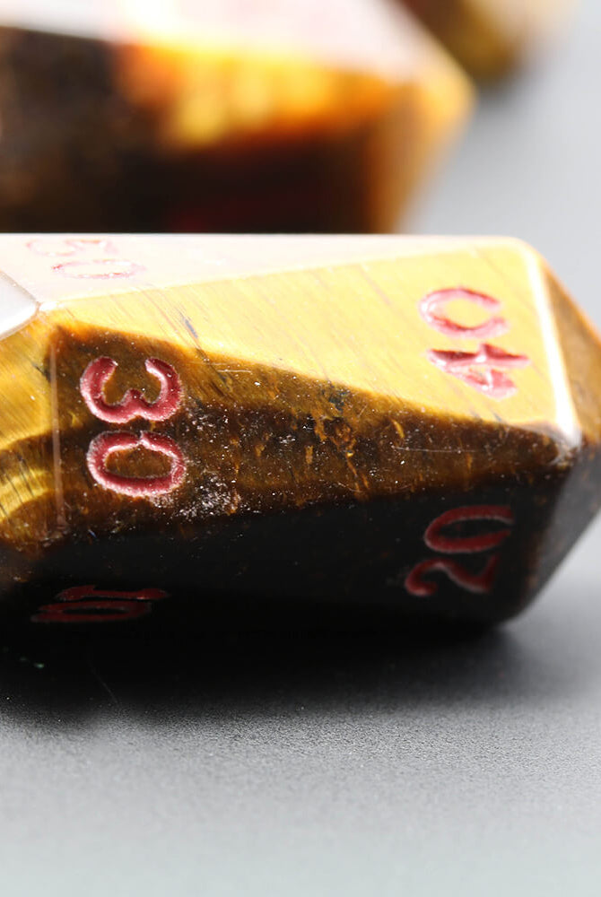 Stone Tiger Eye Dice