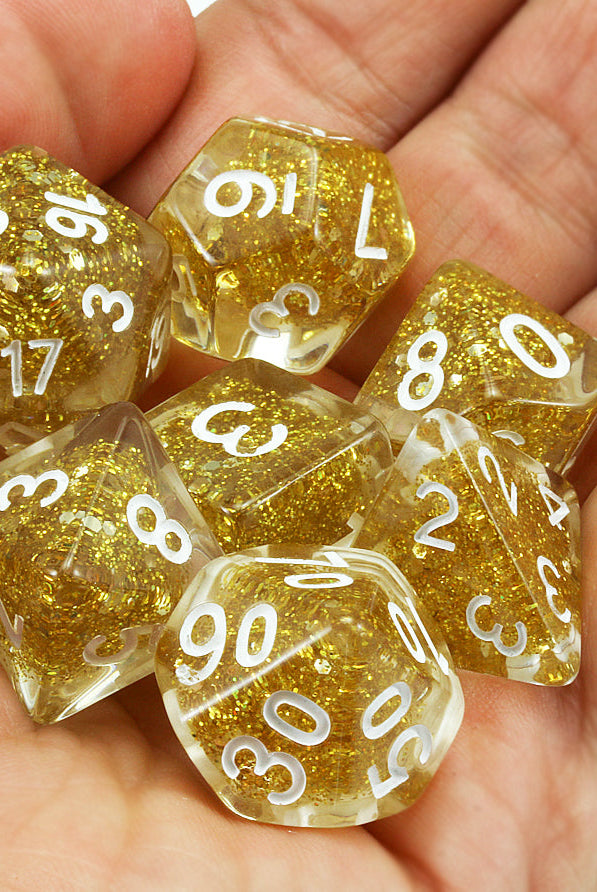 Gold D&D dice