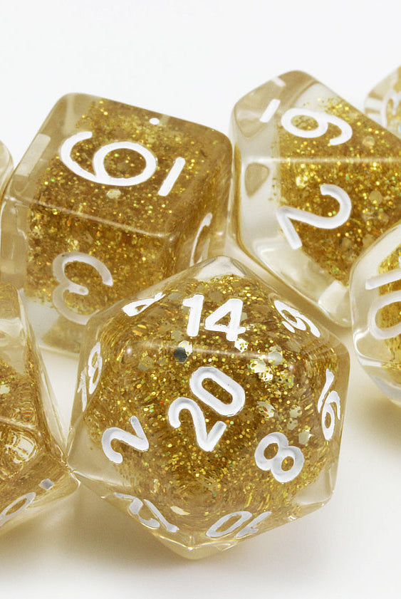 Gold RPG dice