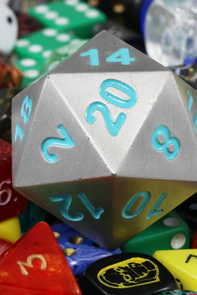 Giant Metal d20 Teal