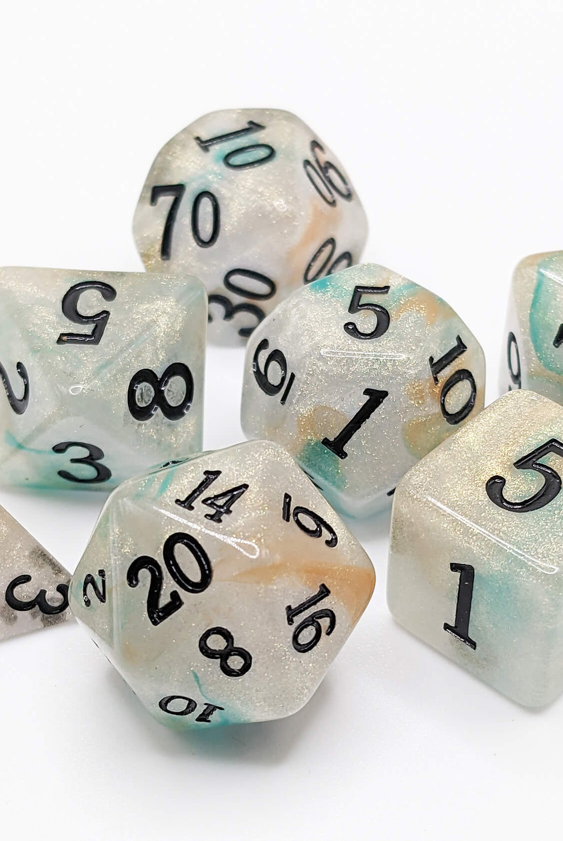 Iridescent mix dice for ttrpg games