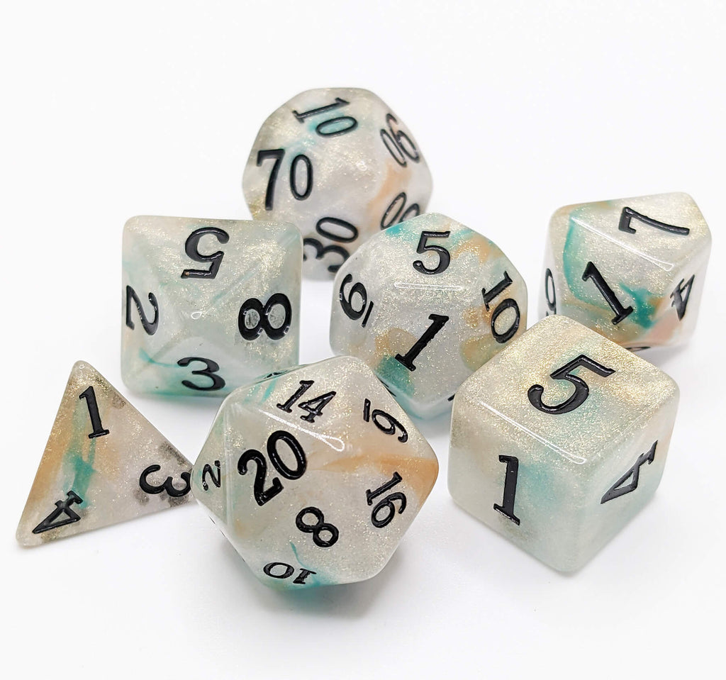 Iridescent mix dice for ttrpg games