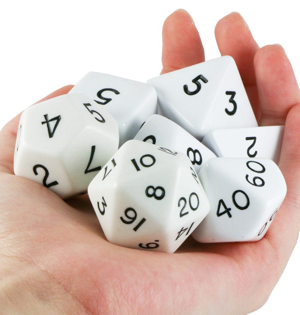 jumbo rpg dice white