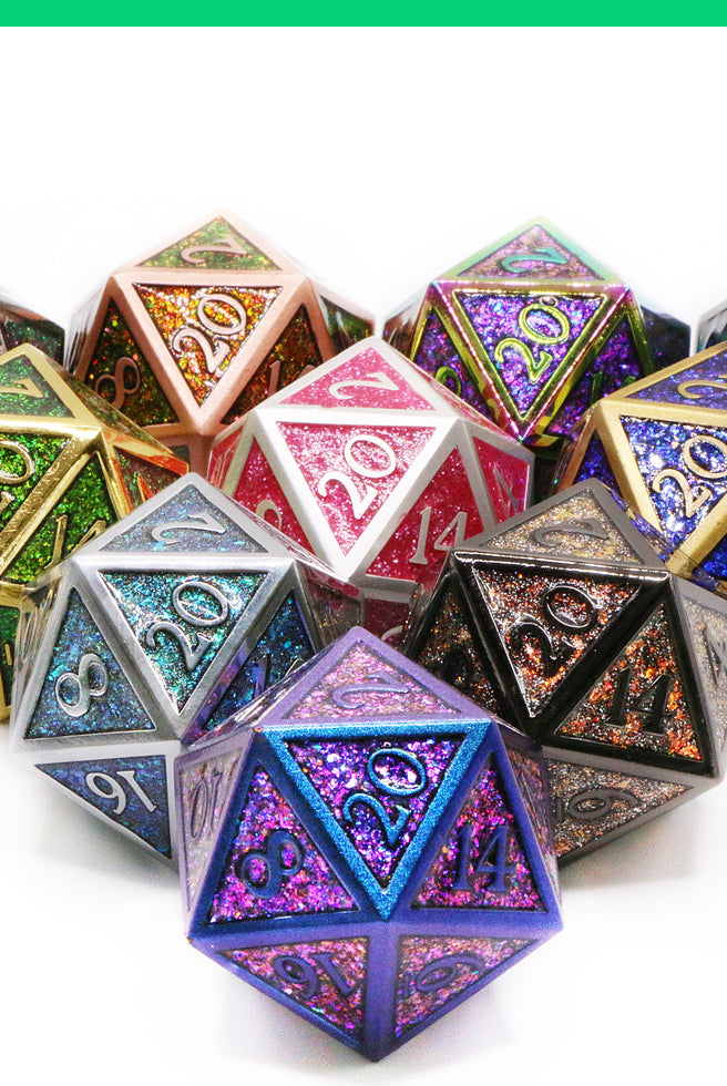 Dark Elf Dice Kickstarter II Giant D20 metal dice for dnd