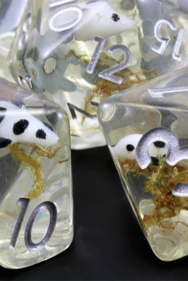 Koi Fish Dice Black White