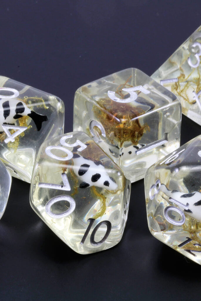 Koi Fish Dice Black White 3