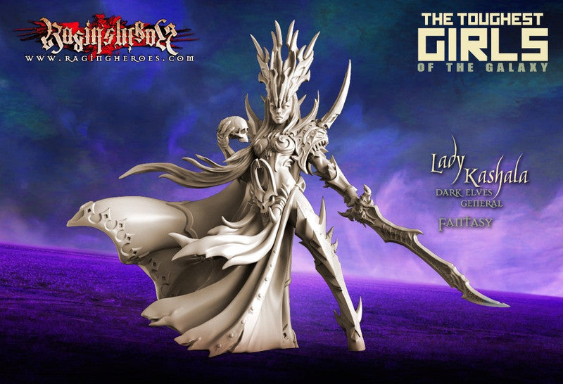 Raging Heroes Miniatures (Lady Kashala, Dark Elf General)
