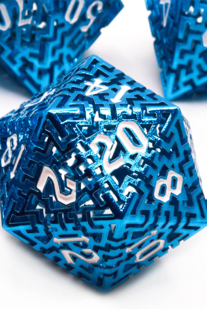 Metallic Blue DnD Dice