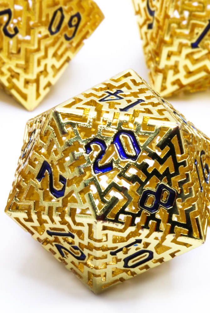 Labyrinth Gold DnD Dice