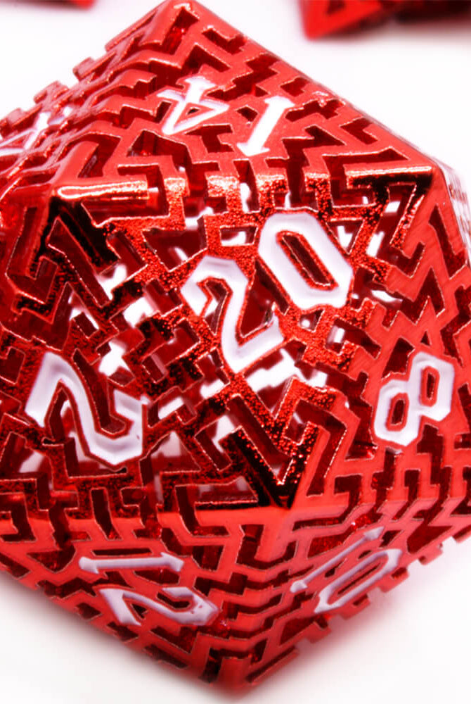 Labyrinth Red D20 Dice