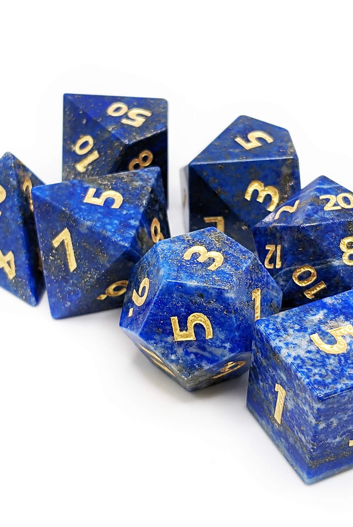 Gemstone Lapis Lazuli dice for dnd