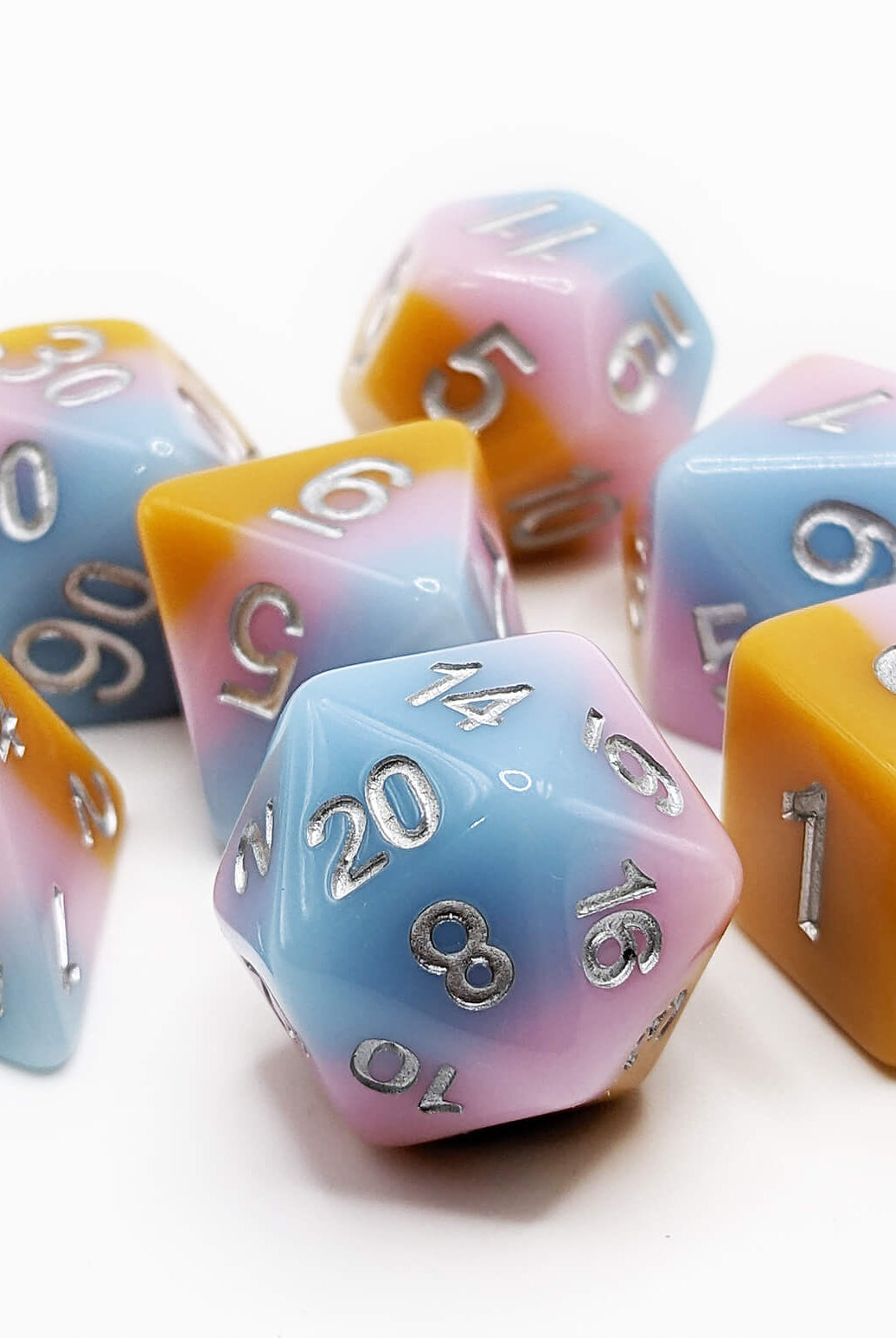 Layered Fey Spirit dice for dnd games