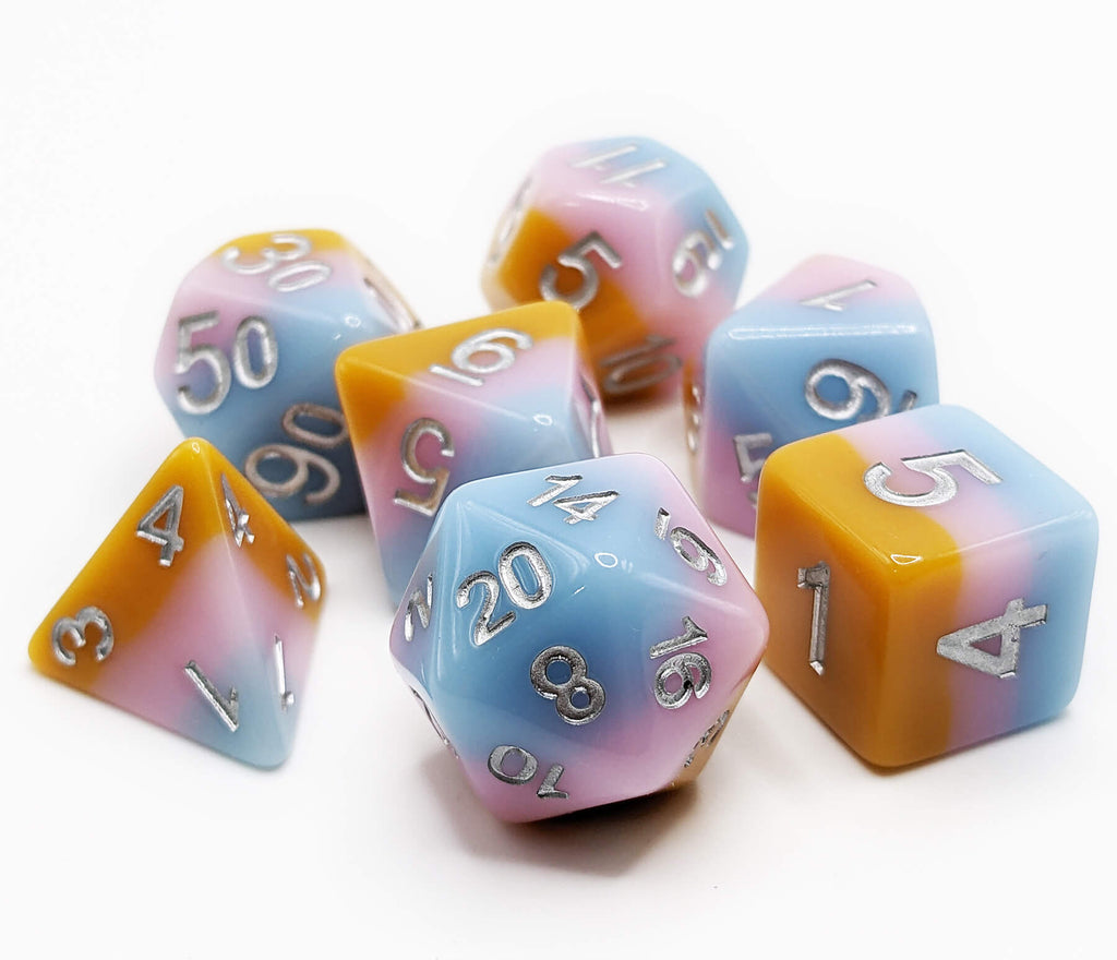 Layered Fey Spirit dice for dnd games