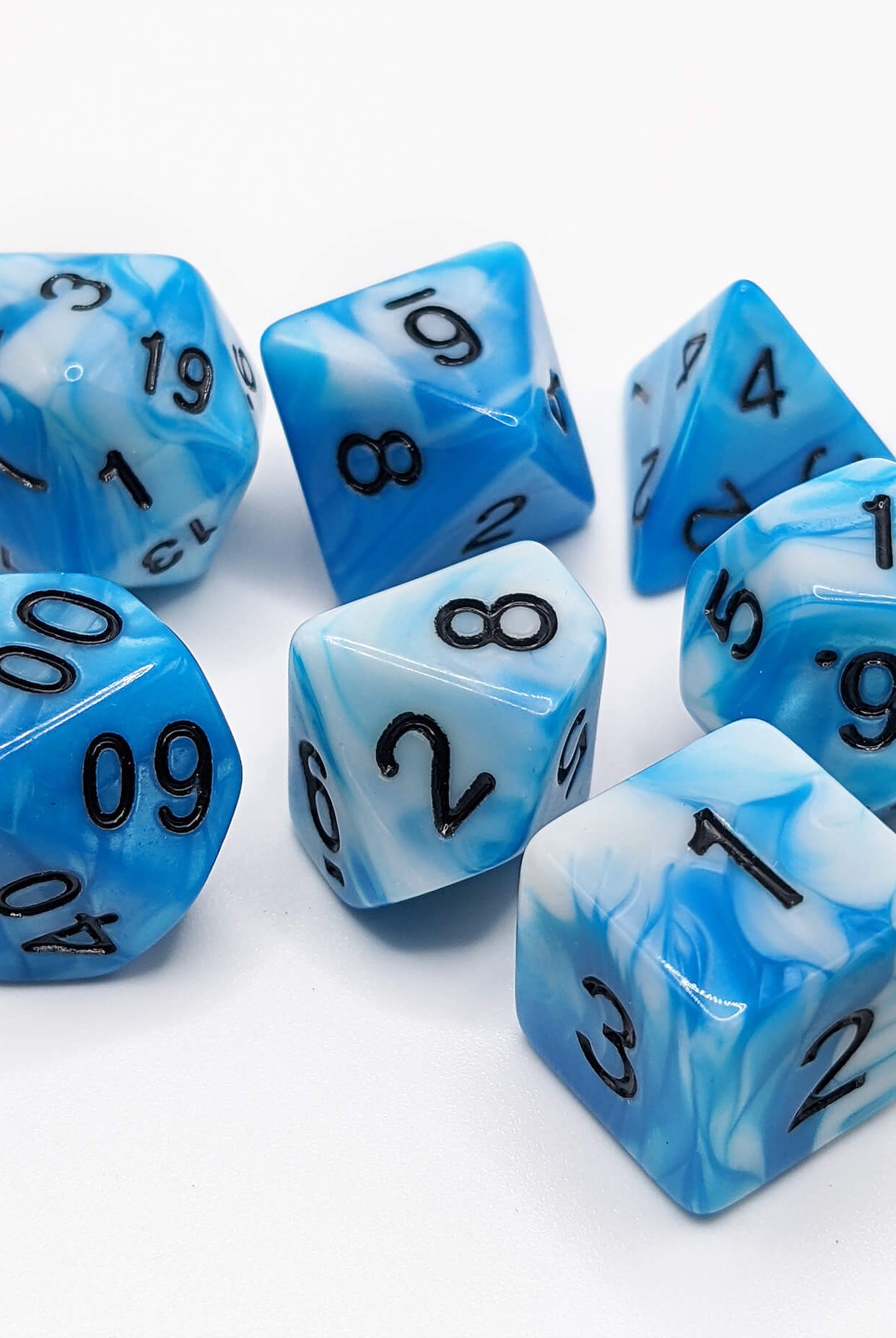 Crystal Caste Twins Dice Light Blue and White 2