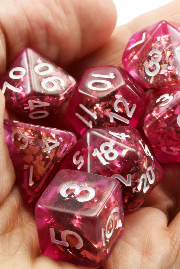 D&D Confetti Dice Magenta