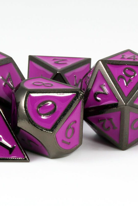 Enamel dice purple gray
