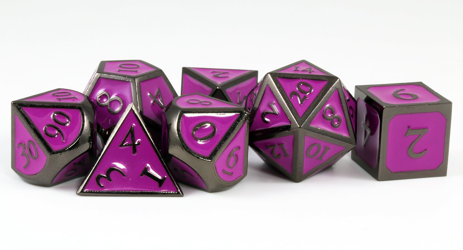 Enamel dice purple gray