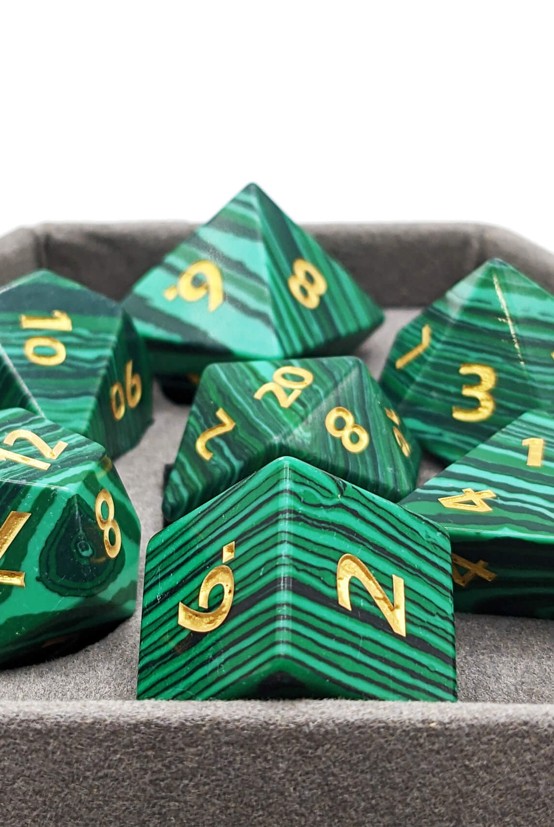 Malachite Gemstone Dice