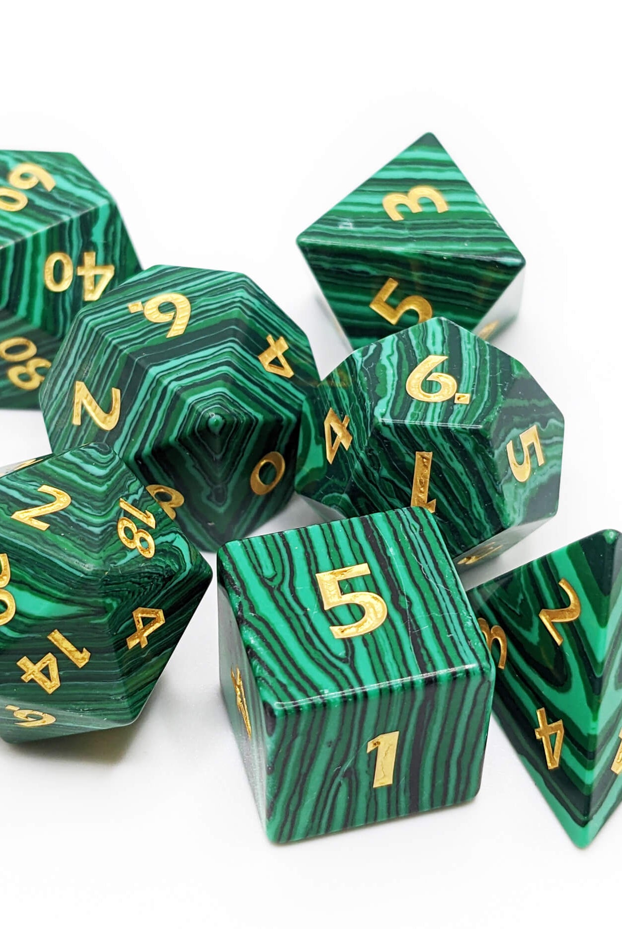 Green Malachite dice for dnd games