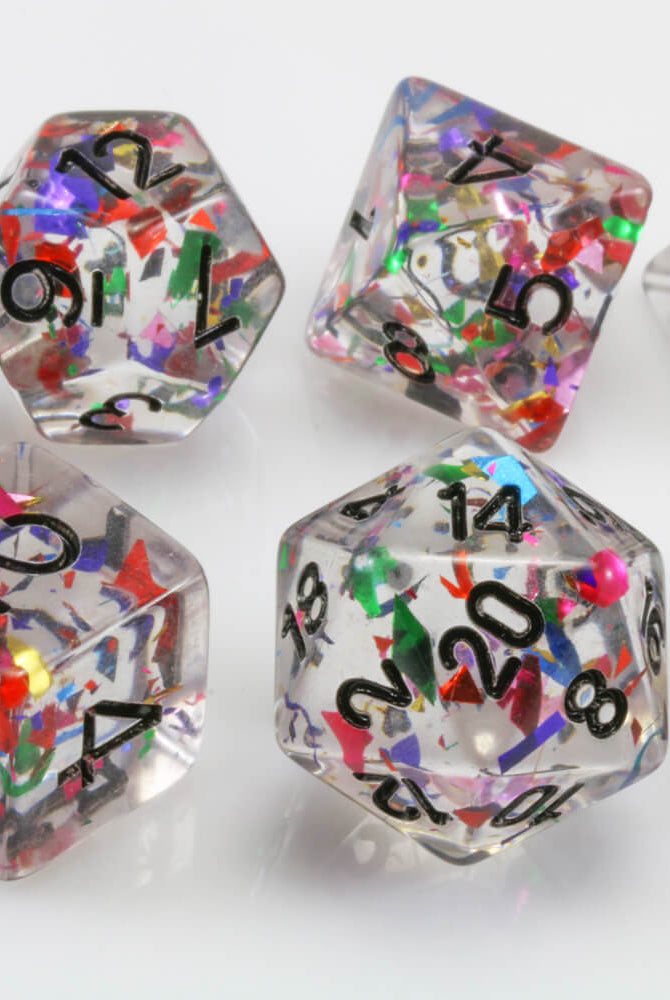 D&D Confetti Dice Mardis Gras