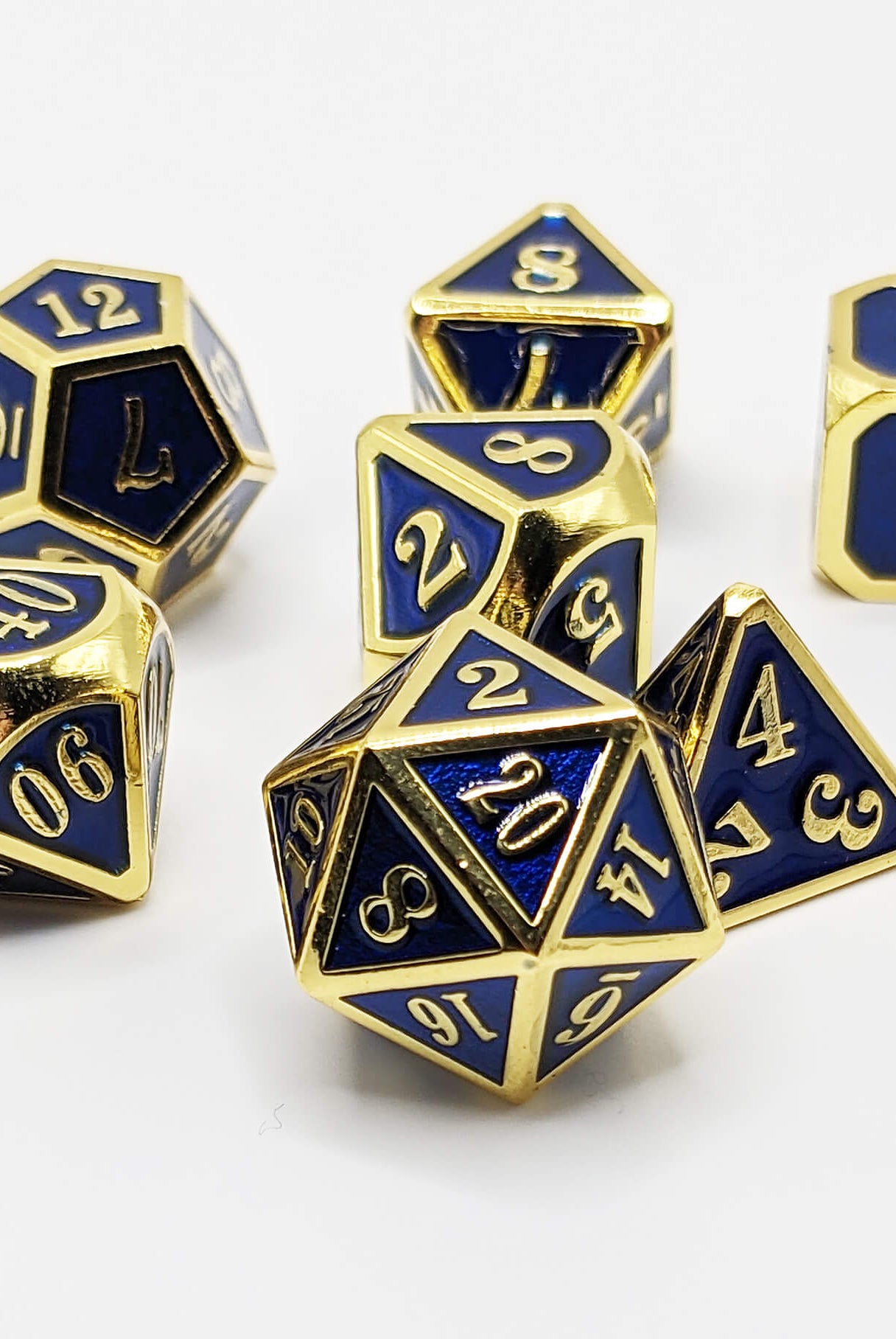 Metal Dice Gold and Blue