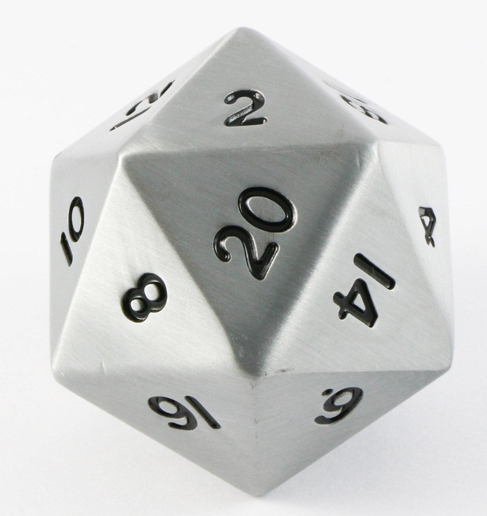 FACTORY SECONDS giant d20 metal antique silver dice