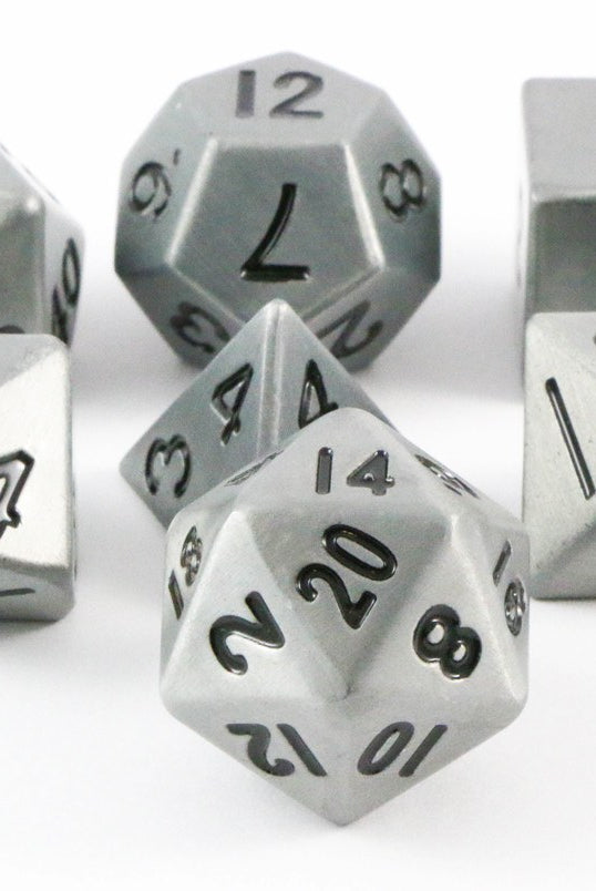 metal dice antique silver