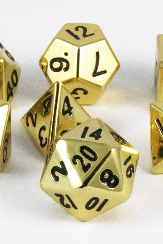 metal dice gold hue