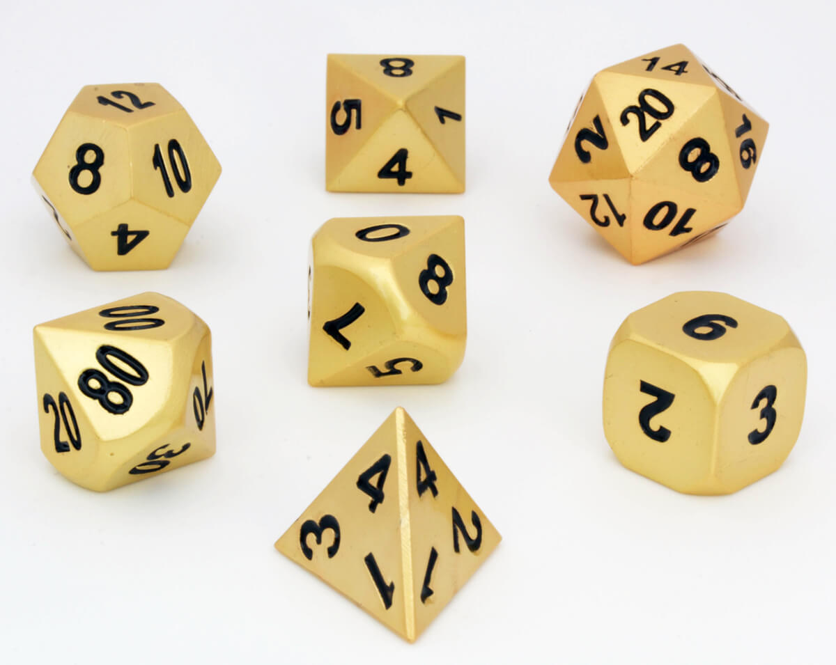 Gold RPG Dice