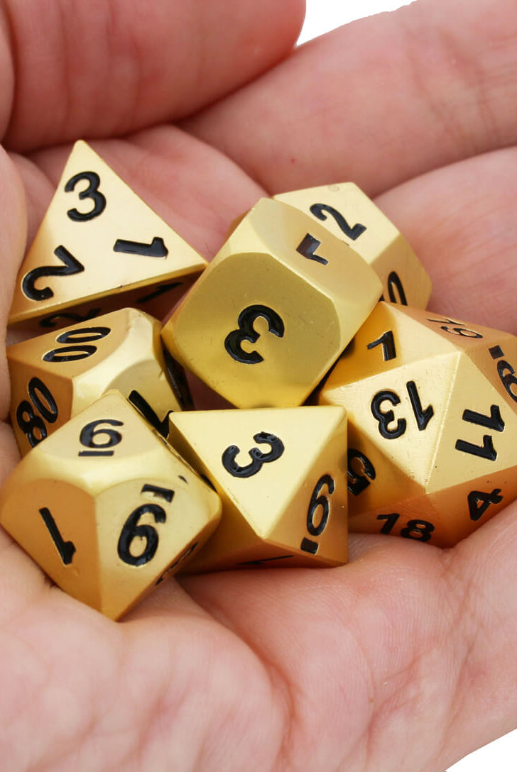 heavy metal gold dice