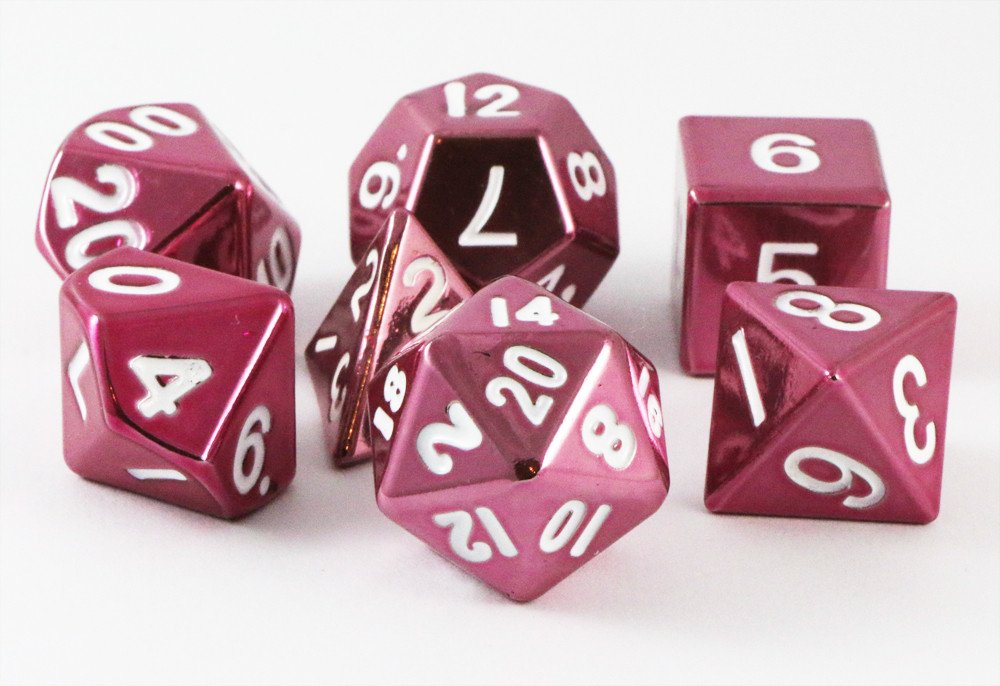 metal dice pink