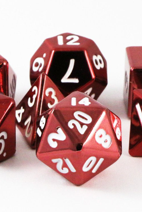 metal dice red