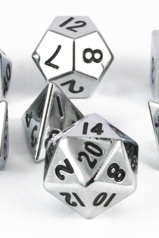 metal dice silver hue