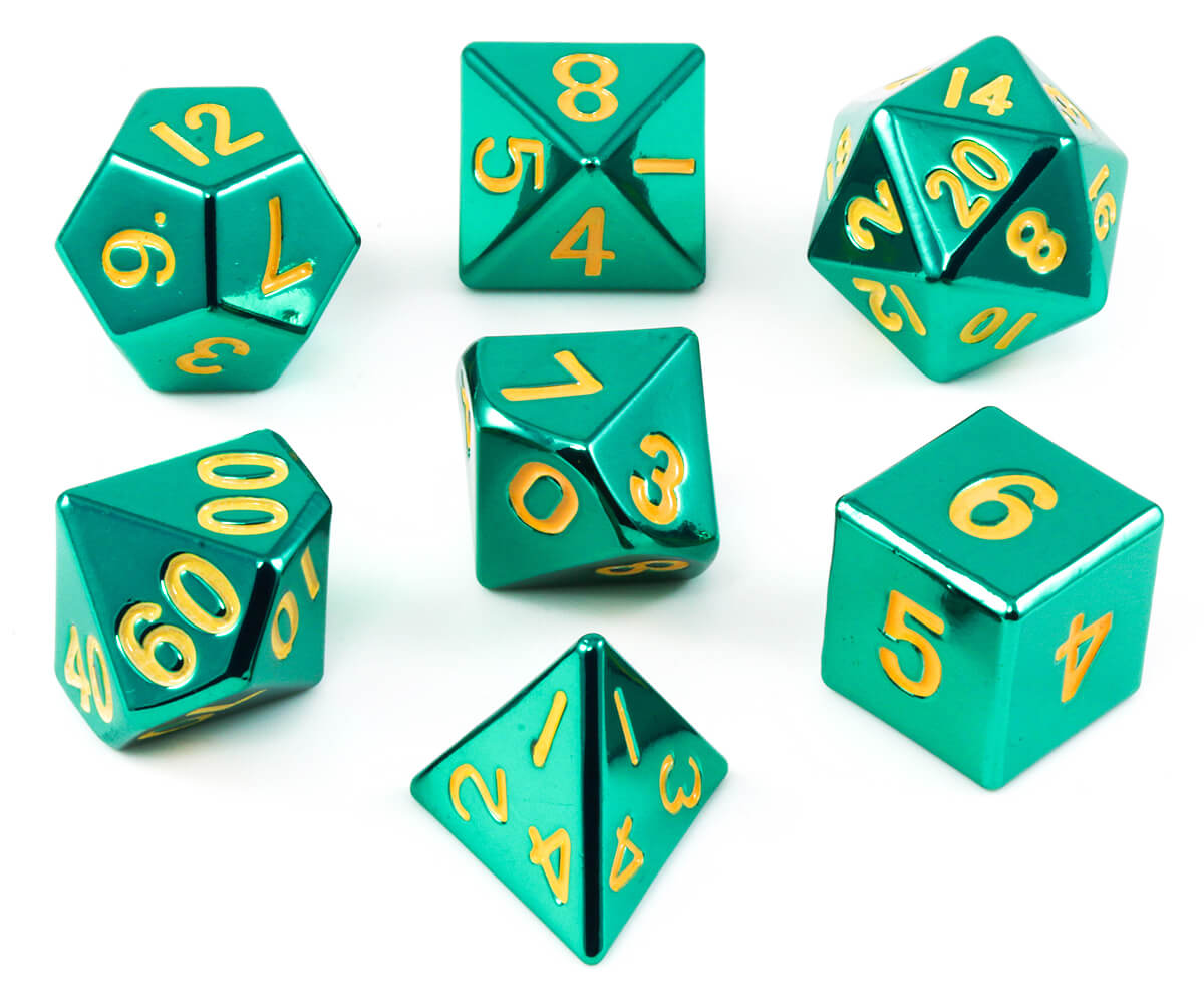 Metal D&D Dice Teal