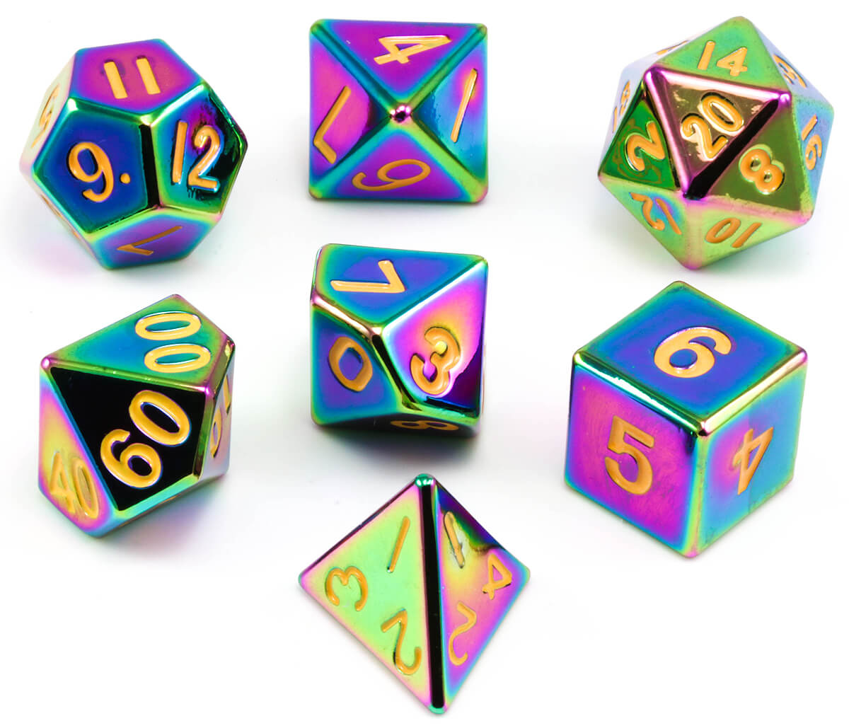 Metal Rainbow D&D Dice