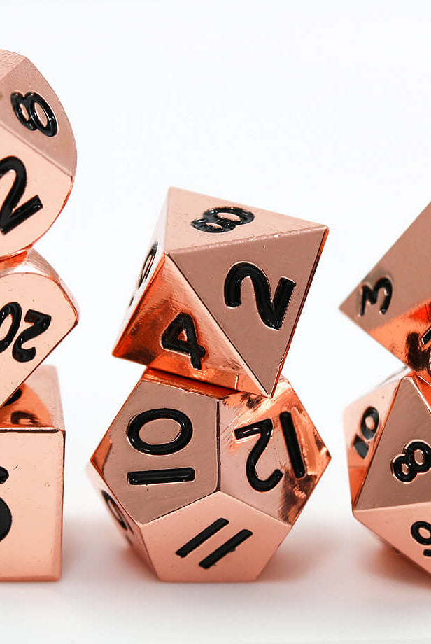 Miniature Metal RPG Dice Copper