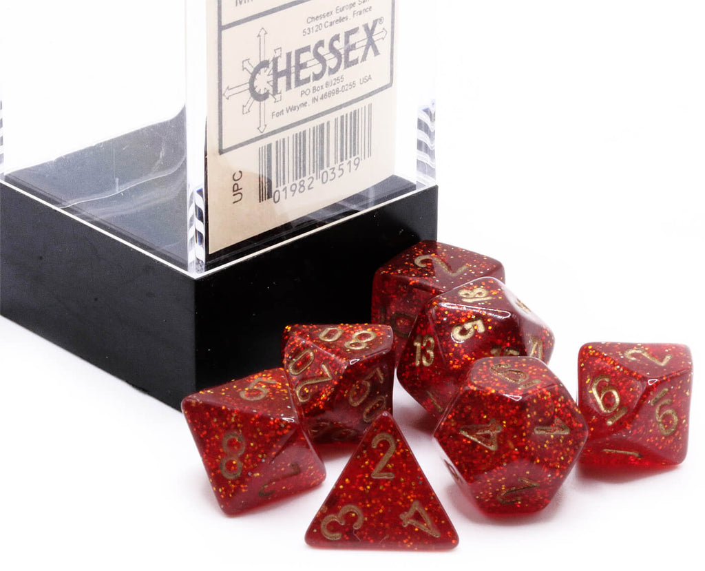 Chessex Mini Dice Ruby glitter