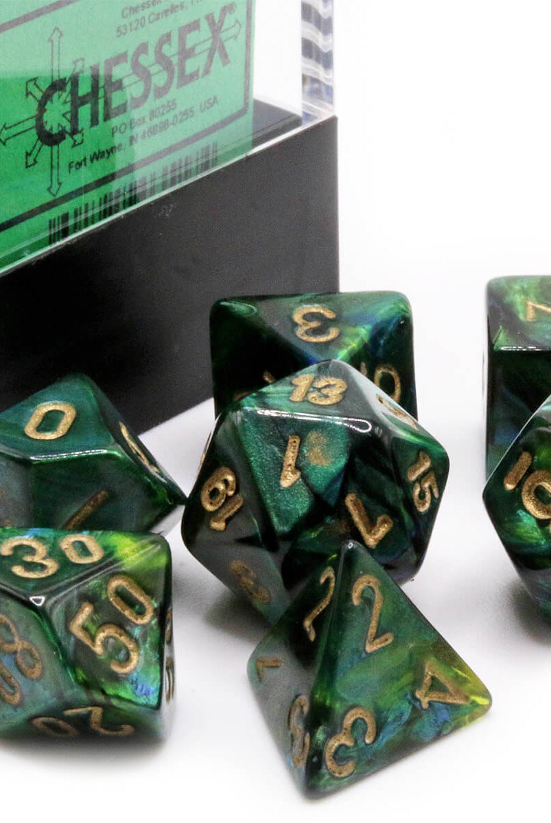 Chessex mini dice Scarab Jade