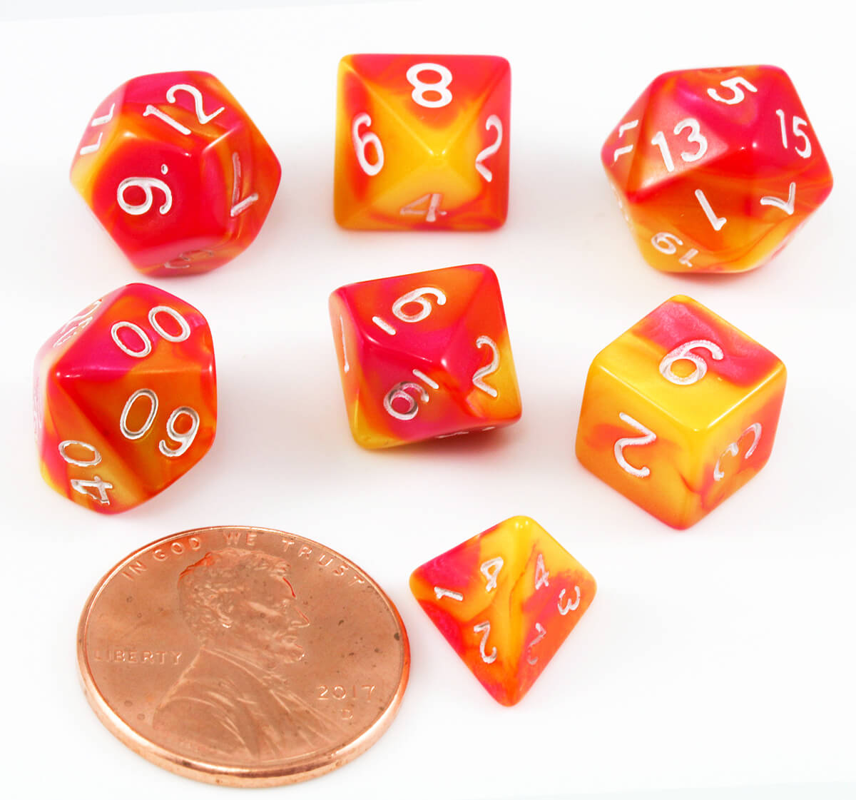 RPG Mini Dice Red Yellow